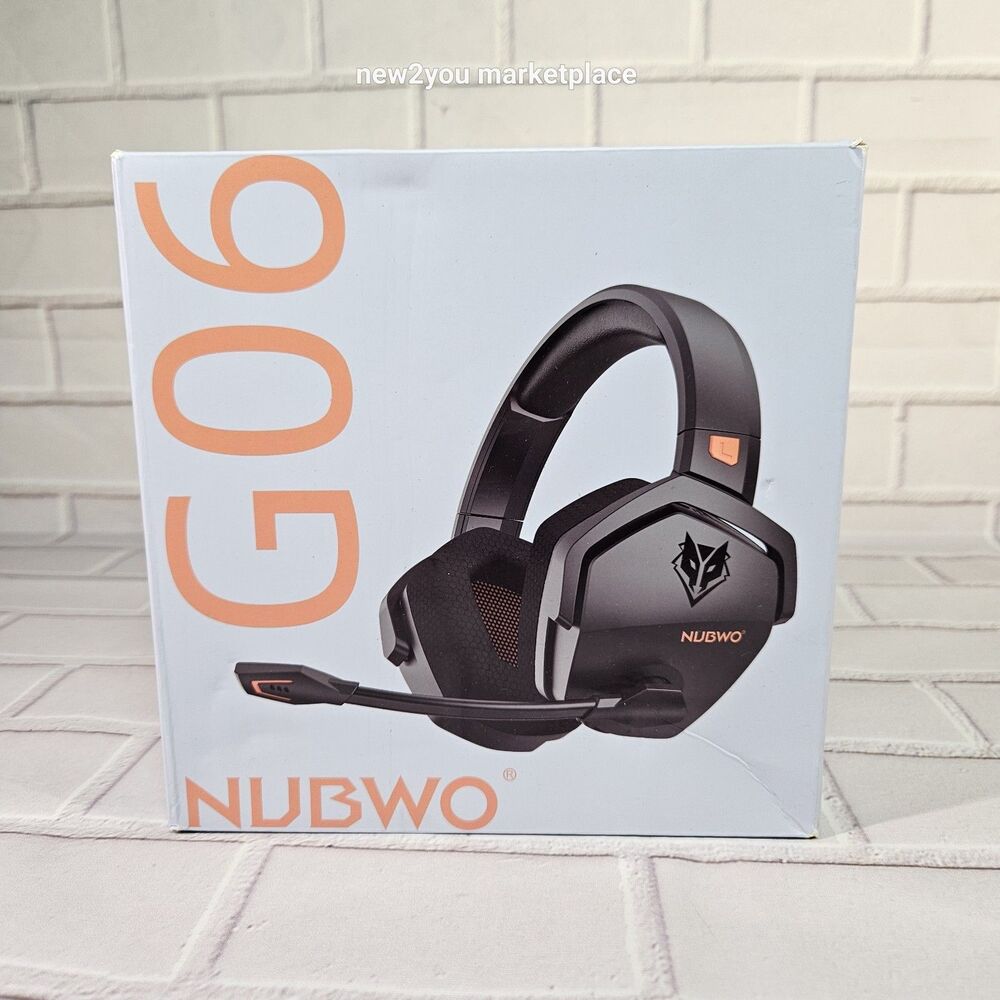 NUBWO G06-BT Dual Wireless Gaming Headset Bluetooth With Microphone Black Orange